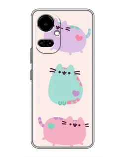 Чехол для TECNO Camon 19 (CI6n) / 19 Pro (CI8n) с картинкой «Pusheen трио»