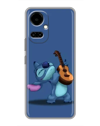 Чехол для TECNO Camon 19 (CI6n) / 19 Pro (CI8n) с картинкой «Стич с укулеле»