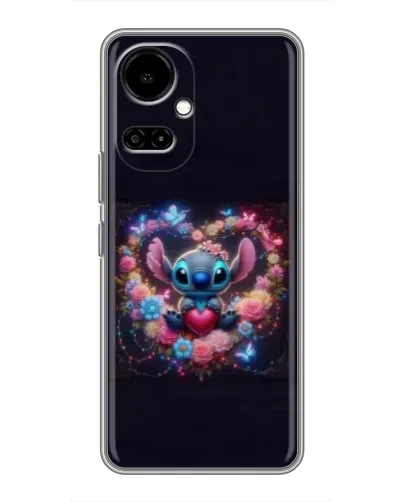 Чехол для TECNO Camon 19 (CI6n) / 19 Pro (CI8n) с картинкой «Stitch в цветах»