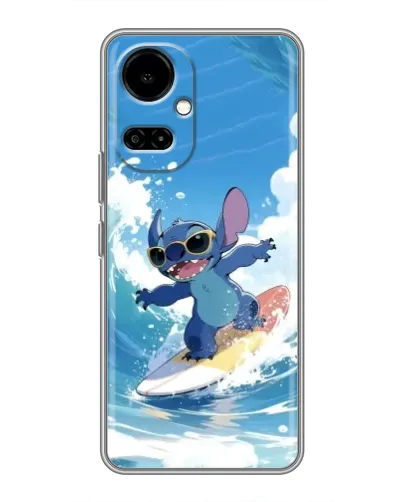Чехол для TECNO Camon 19 (CI6n) / 19 Pro (CI8n) с картинкой «Стич на волне»
