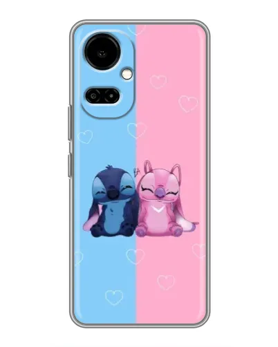 Чехол для TECNO Camon 19 (CI6n) / 19 Pro (CI8n) с картинкой «Stitch и Angel Love»