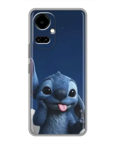 Чехол для TECNO Camon 19 (CI6n) / 19 Pro (CI8n) с картинкой «Стич в облаках»