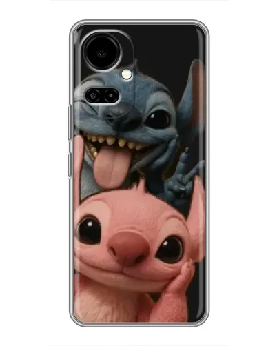 Чехол для TECNO Camon 19 (CI6n) / 19 Pro (CI8n) с картинкой «Стич и Ангел»