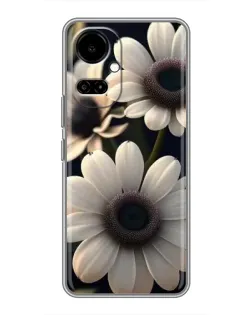 Чехол для TECNO Camon 19 (CI6n) / 19 Pro (CI8n) с картинкой «Белые маргаритки макро»