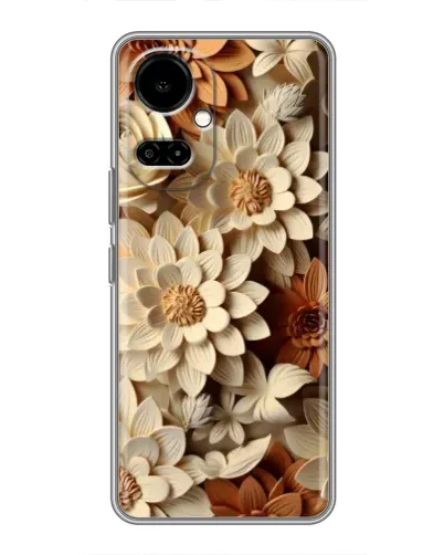 Чехол для TECNO Camon 19 (CI6n) / 19 Pro (CI8n) с картинкой «Бежевый флористический декор» Чехол для TECNO Camon 19 (CI6n) / 19 Pro (CI8n) с картинкой «Бежевый флористический декор»