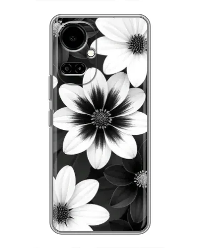 Чехол для TECNO Camon 19 (CI6n) / 19 Pro (CI8n) с картинкой «Монохромные астры» Чехол для TECNO Camon 19 (CI6n) / 19 Pro (CI8n) с картинкой «Монохромные астры»