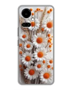 Чехол для TECNO Camon 19 (CI6n) / 19 Pro (CI8n) с картинкой «Белые сухоцветы»