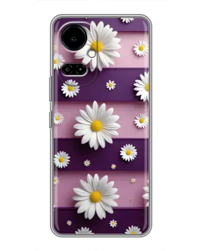 Чехол для TECNO Camon 19 (CI6n) / 19 Pro (CI8n) с картинкой «Ромашки на фиолетовом» Чехол для TECNO Camon 19 (CI6n) / 19 Pro (CI8n) с картинкой «Ромашки на фиолетовом»