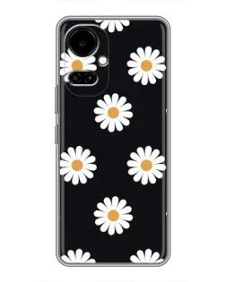 Чехол для TECNO Camon 19 (CI6n) / 19 Pro (CI8n) с картинкой «Ромашки на черном»