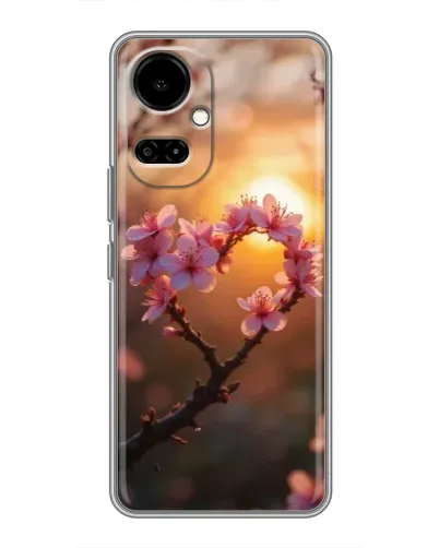 Чехол для TECNO Camon 19 (CI6n) / 19 Pro (CI8n) с картинкой «Розовый цвет сердце на фоне заката» Чехол для TECNO Camon 19 (CI6n) / 19 Pro (CI8n) с картинкой «Розовый цвет сердце на фоне заката»