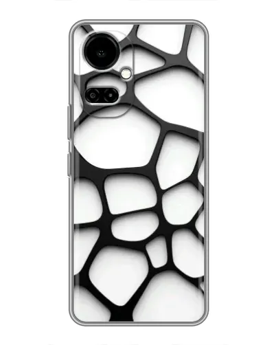 Чехол для TECNO Camon 19 (CI6n) / 19 Pro (CI8n) с картинкой «Белая объемная сетка»