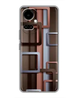Чехол для TECNO Camon 19 (CI6n) / 19 Pro (CI8n) с картинкой «Коричневые объемные квадраты» Чехол для TECNO Camon 19 (CI6n) / 19 Pro (CI8n) с картинкой «Коричневые объемные квадраты»