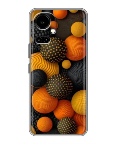 Чехол для TECNO Camon 19 (CI6n) / 19 Pro (CI8n) с картинкой «Объемные оранжевые сферы»