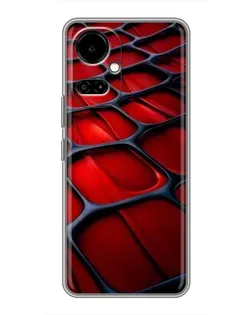 Чехол для TECNO Camon 19 (CI6n) / 19 Pro (CI8n) с картинкой «Красная глянцевая сетка»