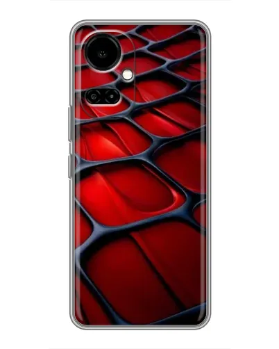 Чехол для TECNO Camon 19 (CI6n) / 19 Pro (CI8n) с картинкой «Красная глянцевая сетка»