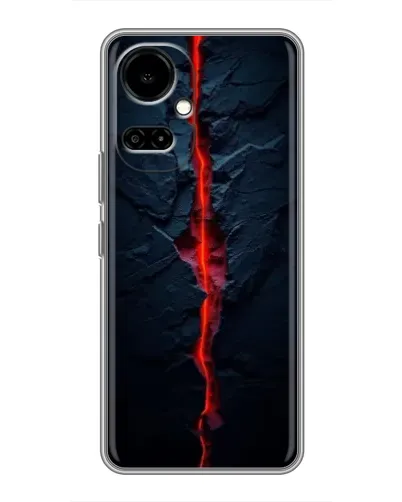 Чехол для TECNO Camon 19 (CI6n) / 19 Pro (CI8n) с картинкой «Kрасная лавовая трещина»