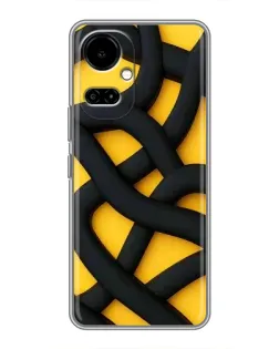 Чехол для TECNO Camon 19 (CI6n) / 19 Pro (CI8n) с картинкой «Черное желтое переплетение»