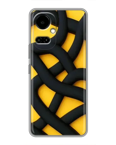 Чехол для TECNO Camon 19 (CI6n) / 19 Pro (CI8n) с картинкой «Черное желтое переплетение»