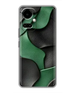 Чехол для TECNO Camon 19 (CI6n) / 19 Pro (CI8n) с картинкой «Зеленые кожаные волны»