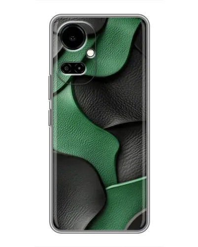 Чехол для TECNO Camon 19 (CI6n) / 19 Pro (CI8n) с картинкой «Зеленые кожаные волны»