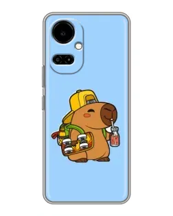 Чехол для TECNO Camon 19 (CI6n) / 19 Pro (CI8n) с картинкой «Капибара на скейте»