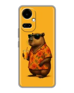 Чехол для TECNO Camon 19 (CI6n) / 19 Pro (CI8n) с картинкой «Капибара на отдыхе»