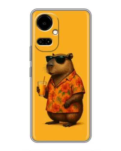 Чехол для TECNO Camon 19 (CI6n) / 19 Pro (CI8n) с картинкой «Капибара на отдыхе»