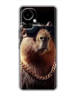 Чехол для TECNO Camon 19 (CI6n) / 19 Pro (CI8n) с картинкой «Капибара золотая цепь»