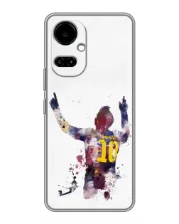 Чехол для TECNO Camon 19 (CI6n) / 19 Pro (CI8n) с картинкой «Акварельный Месси Барселона»