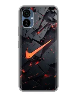 Чехол для TECNO Camon 19 Neo с картинкой «Nike — эффект разломов»