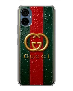Чохол для TECNO Camon 19 Neo з картинкою «Gucci — фірмова смуга та золото»