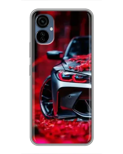 Чехол для TECNO Camon 19 Neo с картинкой «Спортивная BMW и цветы»