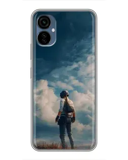 Чехол для TECNO Camon 19 Neo с картинкой «Герой PUBG на скале»