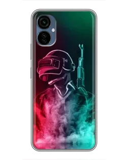 Чехол для TECNO Camon 19 Neo с картинкой «PUBG — огненный воин»