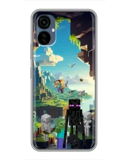 Чехол для TECNO Camon 19 Neo с картинкой «Эндермен в лесу»
