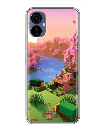 Чехол для TECNO Camon 19 Neo с картинкой «Розовое дерево Minecraft»