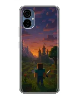 Чехол для TECNO Camon 19 Neo с картинкой «Стив у башни»