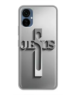 Чехол для TECNO Camon 19 Neo с картинкой «Металлический крест Jesus»