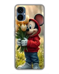 Чехол для TECNO Camon 19 Neo с картинкой «Микки с тюльпанами»