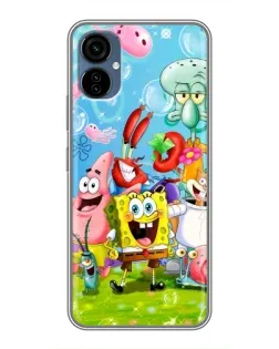 Чохол для TECNO Camon 19 Neo з картинкою «Губка Боб та друзі»