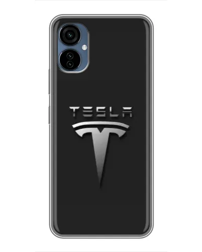 Чехол для TECNO Camon 19 Neo с картинкой «Стальной логотип Tesla»