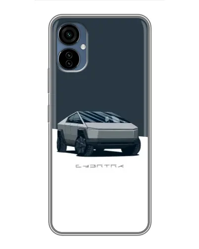 Чехол для TECNO Camon 19 Neo с картинкой «Серебристый Cybertruck Tesla»
