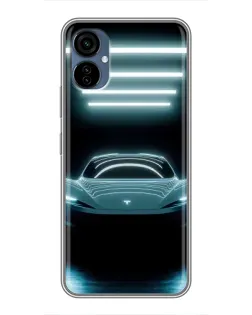 Чехол для TECNO Camon 19 Neo с картинкой «Tesla в неоне»
