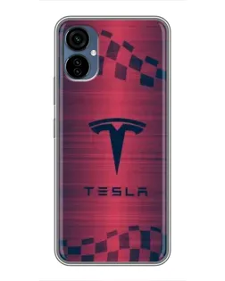 Чехол для TECNO Camon 19 Neo с картинкой «Тесла красный карбон»