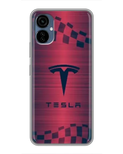 Чехол для TECNO Camon 19 Neo с картинкой «Тесла красный карбон»
