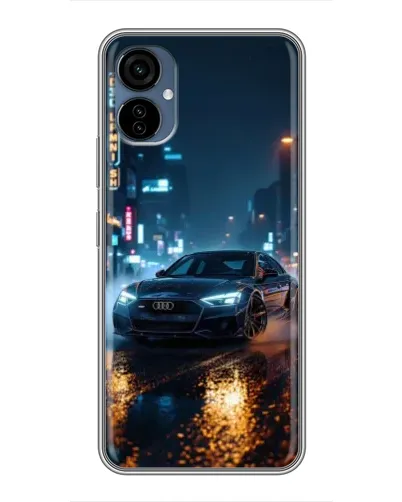 Чехол для TECNO Camon 19 Neo с картинкой «Ночной город и Audi»