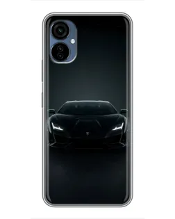 Чехол для TECNO Camon 19 Neo с картинкой «Черный Lamborghini Aventador»