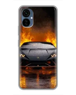 Чехол для TECNO Camon 19 Neo с картинкой «Lamborghini в огне»