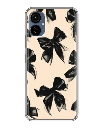 Чехол для TECNO Camon 19 Neo с картинкой «Паттерн черные банты»