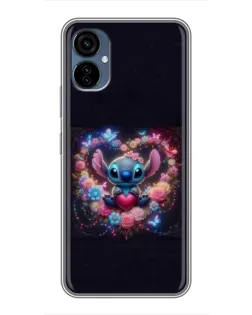 Чехол для TECNO Camon 19 Neo с картинкой «Stitch в цветах»